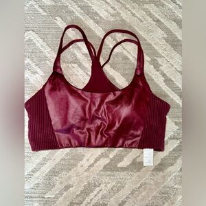 Fabletics Red Sports Bra Moisture-Wicking Racerback